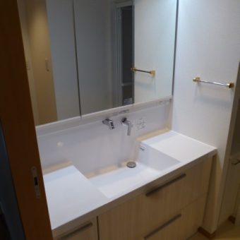 札幌市　ＴＯＴＯ洗面化粧台『オクターブ』にリフォーム！ゆとりの空間で、ゆとりある時間が過ごせる洗面へ！