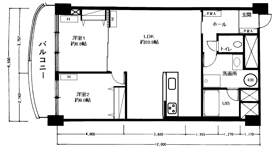 0施工後平面図