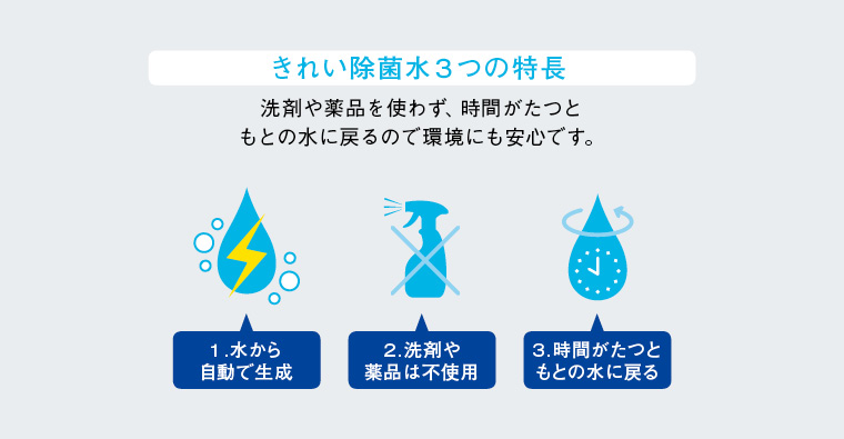 きれい除菌水３つの特長