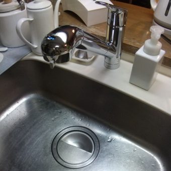 キッチン水栓交換、タカギ蛇口一体型浄水器スタンダードモデルへ！札幌市マンション