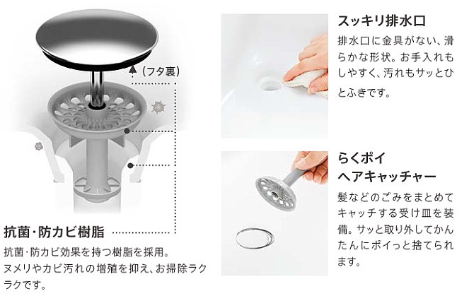 お掃除ラクラク排水口