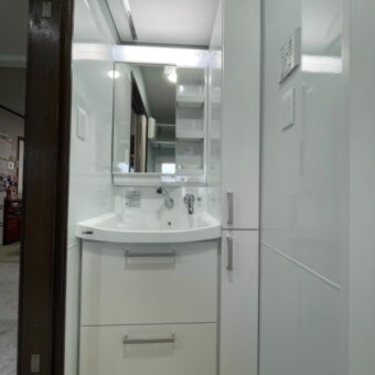 クリナップ洗面化粧台『ファンシオ』でコンパクトで使いやすい空間に！江別市戸建