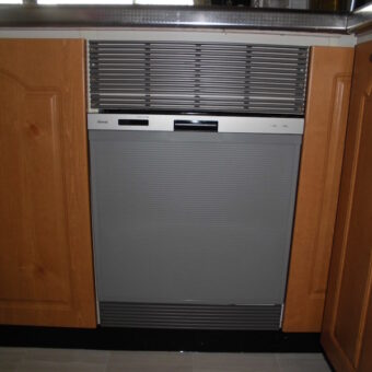 リンナイ製ビルトイン食器洗い乾燥機Ｌ型キッチンへ新規設置リフォーム施工事例！札幌市マンション
