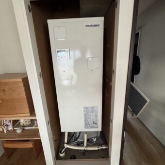 丸型370L電気温水器から、コロナ製角型300L給湯専用電気温水器へ交換リフォーム工事!札幌市マンション