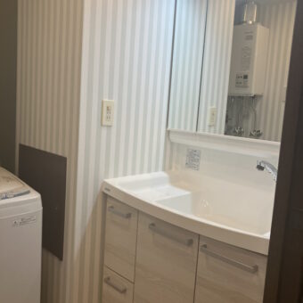 クリナップ洗面化粧台『ファンシオ』、流レールで毎日快適に過ごせます!札幌市マンション