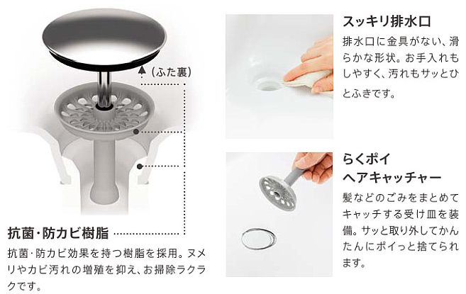 お掃除ラクラク排水口